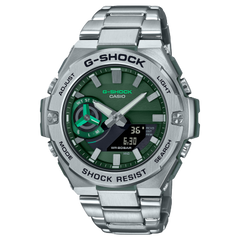 G-Shock Solar powered Smartphone Link, Green Dial Black Metal Band Watch for Men, GST-B500AD-3ADR
