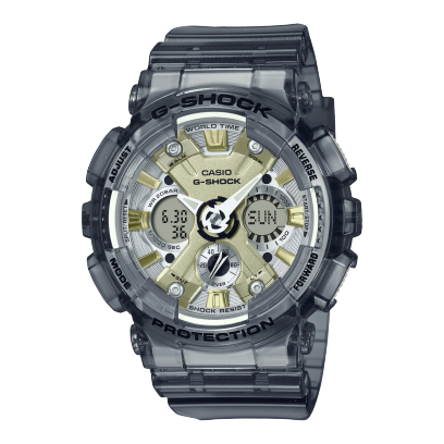 G-Shock Chronograph Analog & Digital, Grey Dial Grey Resin Band Watch for Women, GMA-S120GS-8ADR
