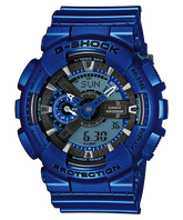 G-Shock Men's Watch Analog & Digital Combo, Black Dial Blue Resin Band, GA-110NM-2ADR