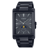 Casio Men's Watch, Moon Phase Executive Black Dial, Black Stainless Steel Strap, MTP-M105B-1AVDF