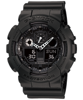 G-Shock Men's Watch Digital & Analog Combo, Black Dial Black Resin Band, GA-100-1A1DR