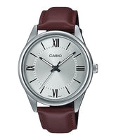 Casio men analog watch, silver dial with comfortable strap, model CS-MTP-V005L-7B5UD, Bahrain
