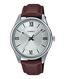 Casio men analog watch, silver dial with comfortable strap, model CS-MTP-V005L-7B5UD, Bahrain