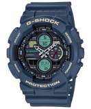 G-Shock Men's Watch Analog & Digital Combo, Black & Blue Dial Blue Resin Band, GA-140-2ADR