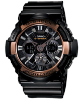 G-Shock Men's Watch Analog & Digital Combo, Black & Rose Gold Dial Black Resin Band, GA-200RG-1ADR