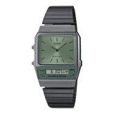 Casio Unisex watch, Green Dial Grey Stainless Steel Strap, AQ-800ECGG-3ADF