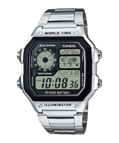 Casio men analog watch, black dial with comfortable strap, model CS-AE-1200WHD-1AVD, Bahrain