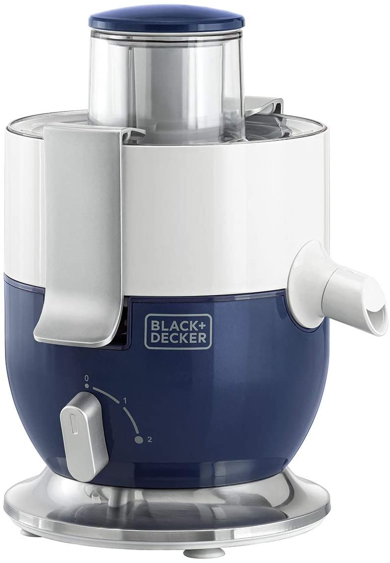 Black+Decker, 1000W Juice Extractor, White/Blue, JE350