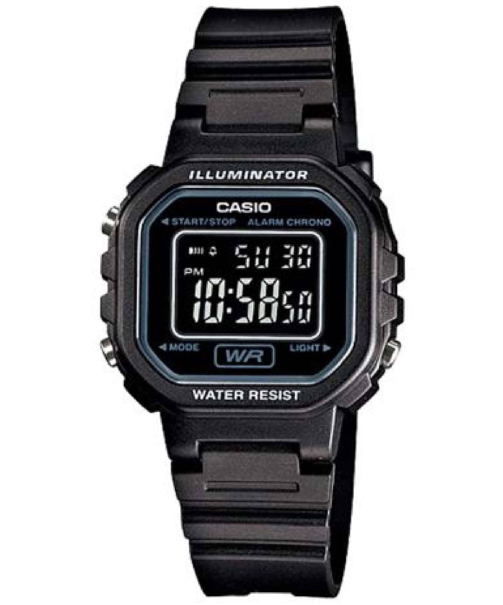 Casio Women's Watch Digital, Black Dial Black Resin Strap, LA-20WH-1BDF
