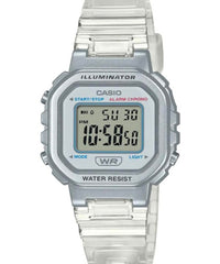 Casio Unisex illuminator Alarm Chronograph Clear Transparent Digital Watch, LA-20WHS-7ADF