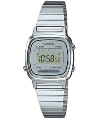 Casio Women's Watch Digital, Grey Dial Silver Stainless Steel Strap, LA670WA-7DF