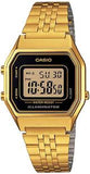 Casio Women's Watch Digital, Black Dial Gold Stainless Steel Strap, LA680WGA-1DF