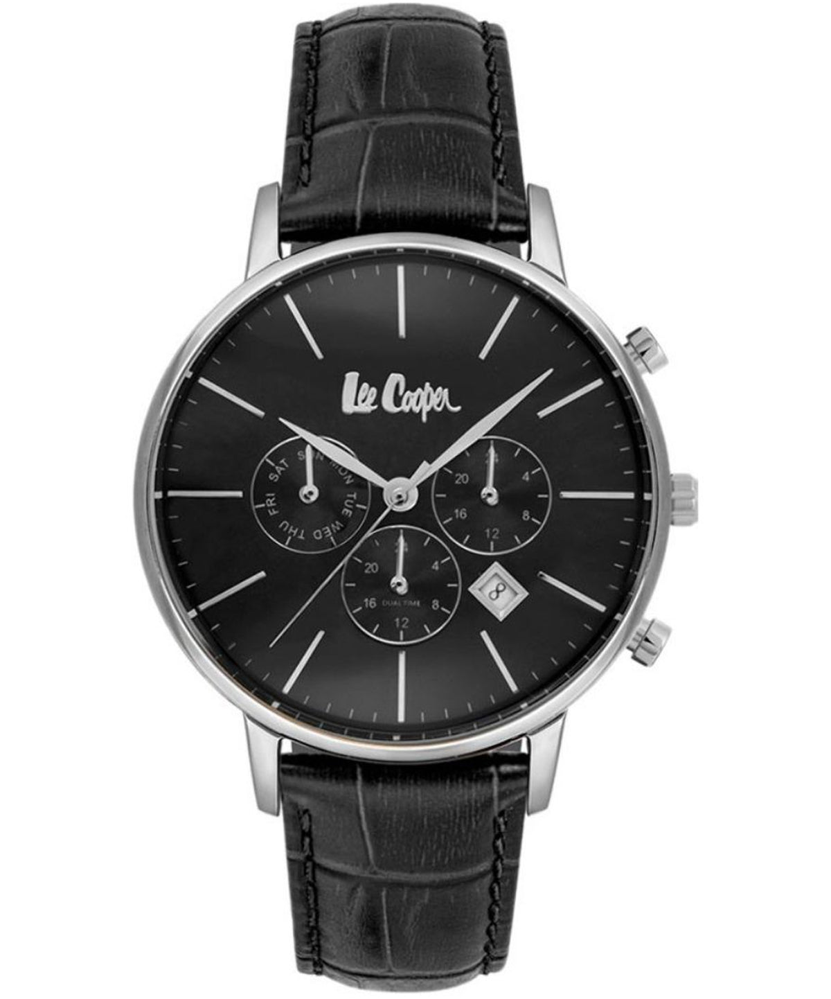 Lee Cooper  Men's Multi Function Black Dial Black Leather Watch, LC06916.351