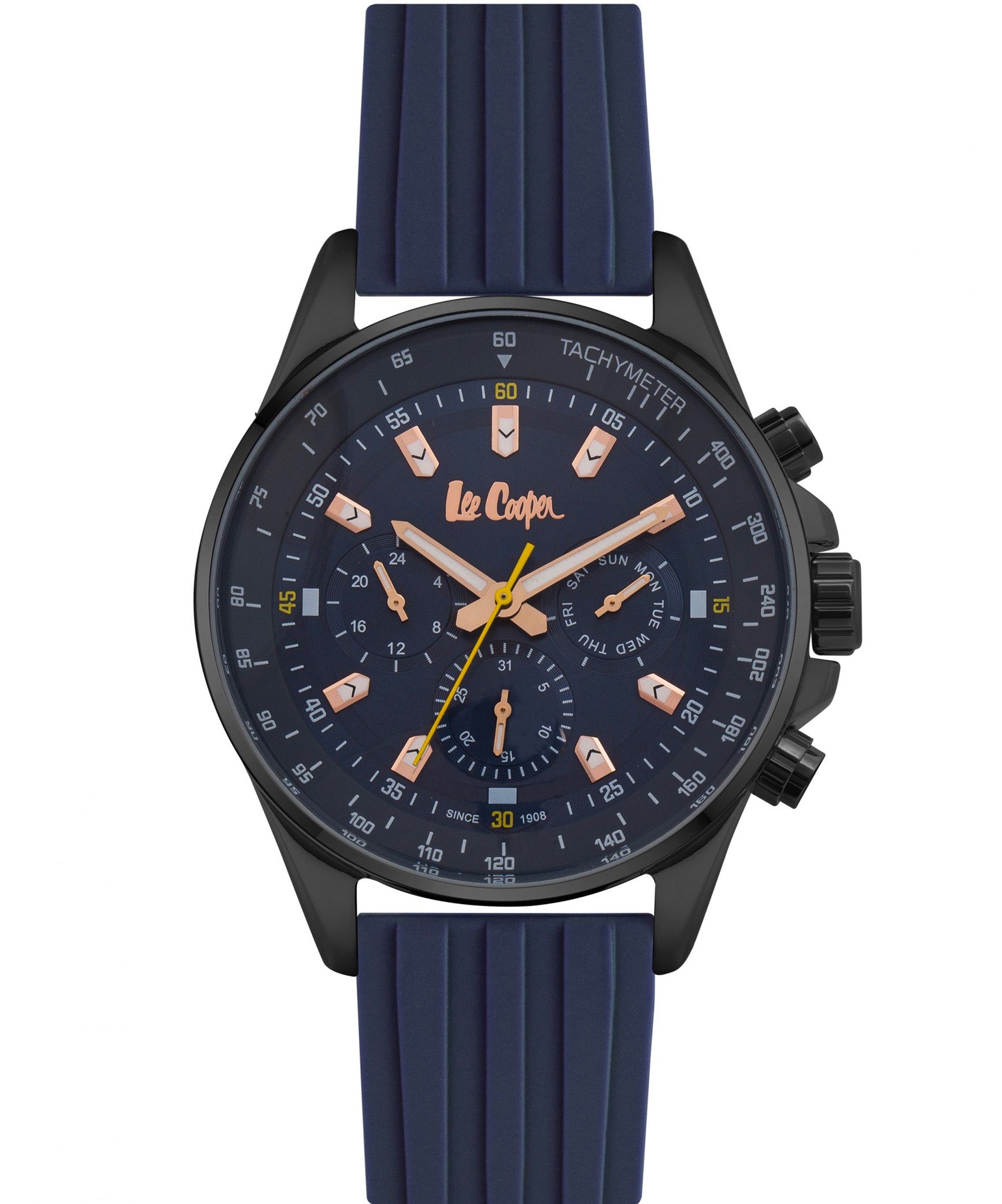 Lee Cooper  Men's Analog Blue Dial Blue Silicone Watch, LC06977.699