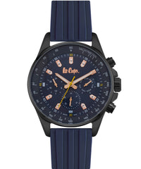 Lee Cooper  Men's Analog Blue Dial Blue Silicone Watch, LC06977.699