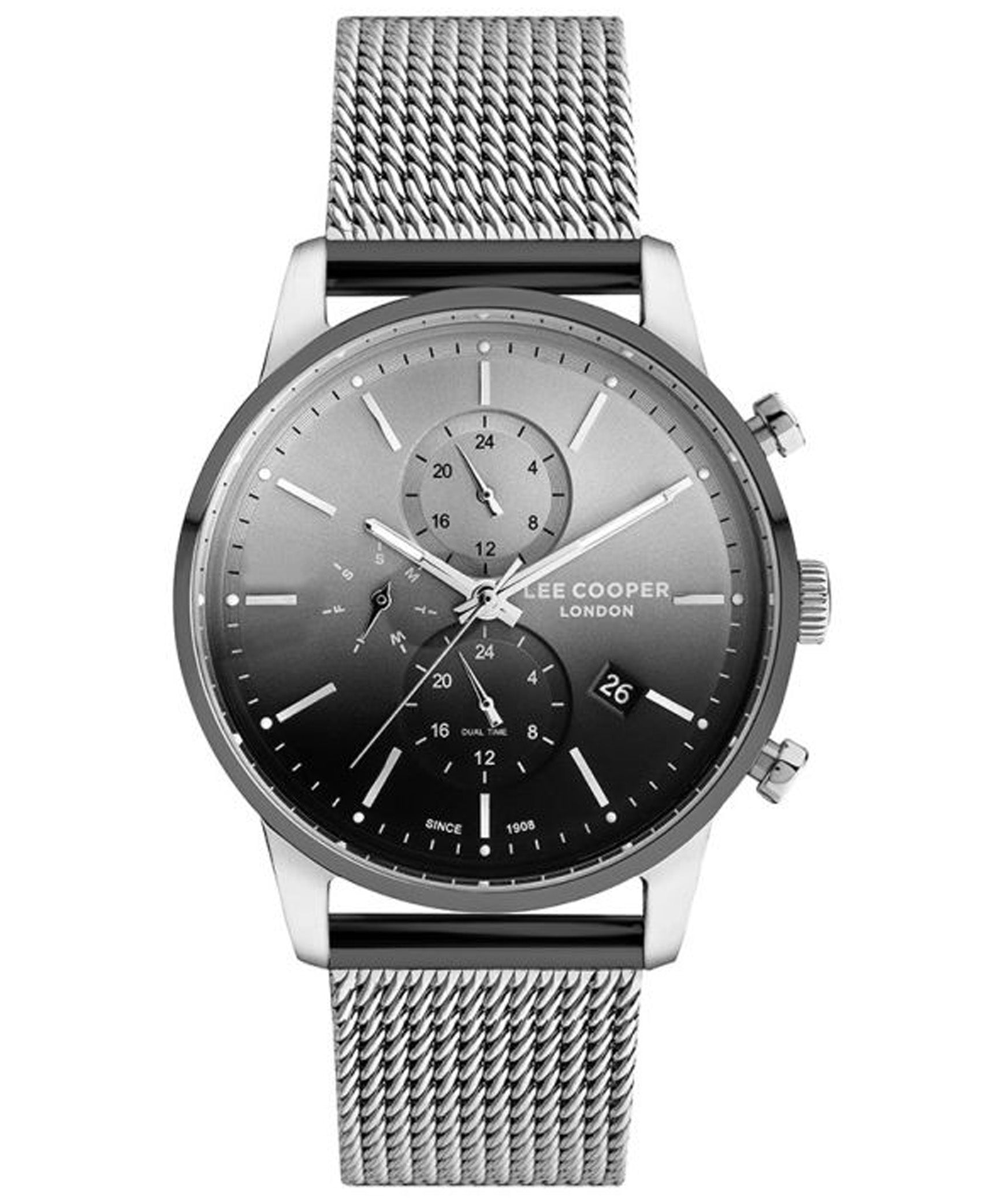 Lee Cooper  Men's Multi Function Silver Dial Silver Stainless Steel Watch, LC07084.350