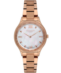 Lee Cooper  Women's Watch White Dial Rose Gold Stainless Steel Strap, LC07113.420