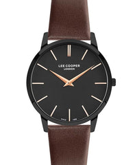 Lee Cooper  Men's Analog Black Dial Brown Leather Watch, LC07251.052