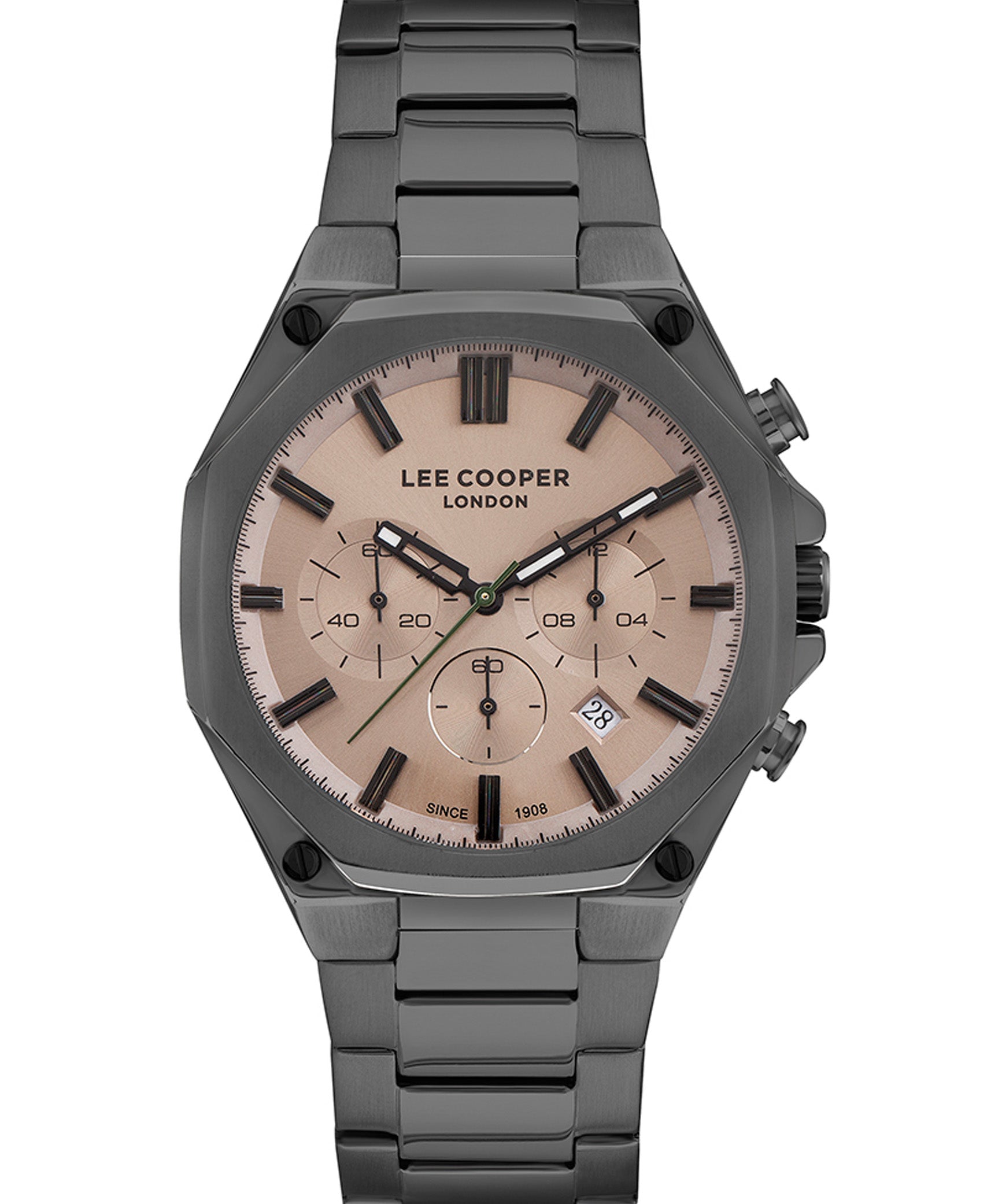 Lee Cooper  Men's Analog Brown Dial Grey Stainless Steel Watch, LC07319.060