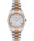Lee Cooper Women's Analog Watch, White Dial, Silver & Rose Gold Stainless Steel Strap, LC07331.520