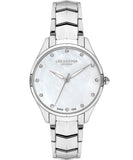 Lee Cooper Women's Analog Watch, White Dial, Silver Stainless Steel Strap, LC07393.320