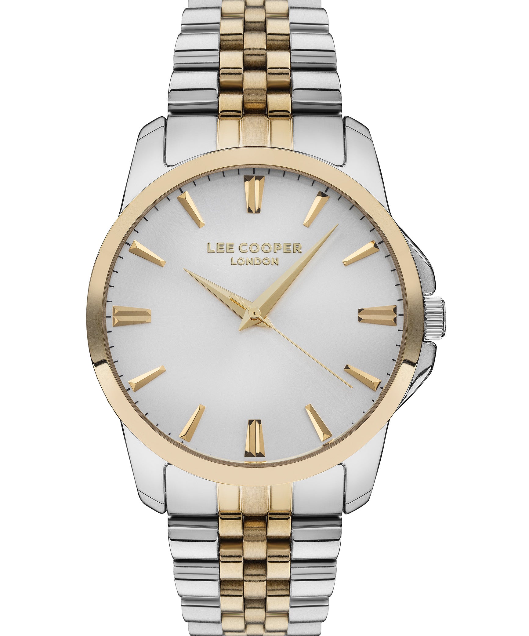 Lee Cooper Men's Analog Silver Dial Two Toned Stainless Steel Strap Watch, LC07443.230