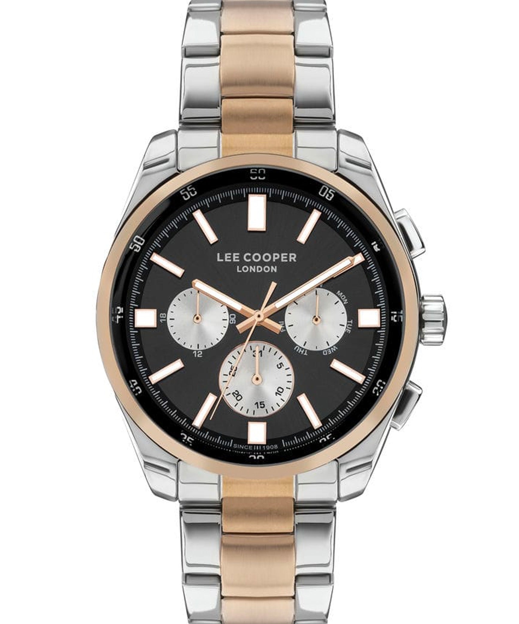 Lee Cooper, Men's, Analog Watch, Black Dial, with Stainless Steel Band, LE-LC07513.550