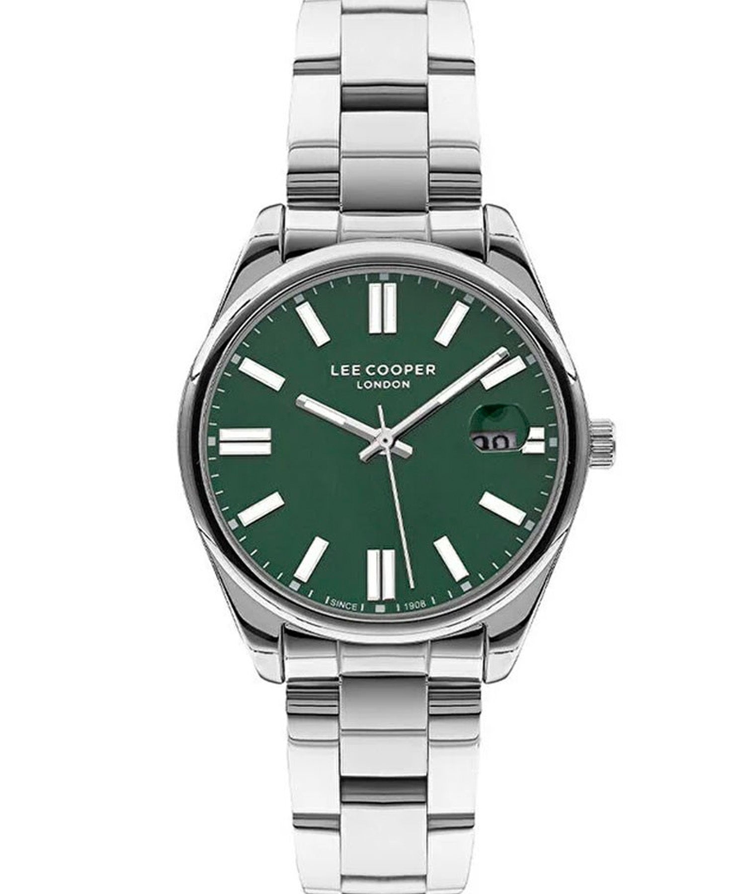 Lee Cooper Women's Watch Green Dial Silver Metal Strap, LC07566.370
