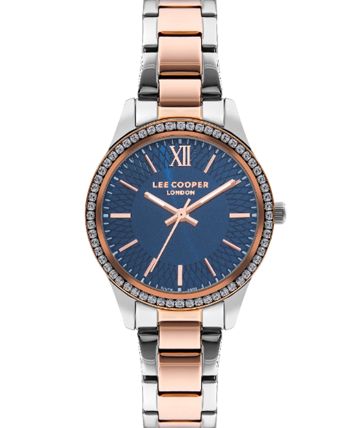 Lee Cooper Women's Watch Blue Dial Two Toned Metal Strap, LC07569.590