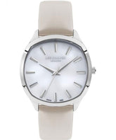 Lee Cooper Women's Watch Silver Dial Beige Leather Strap, LC07578.322