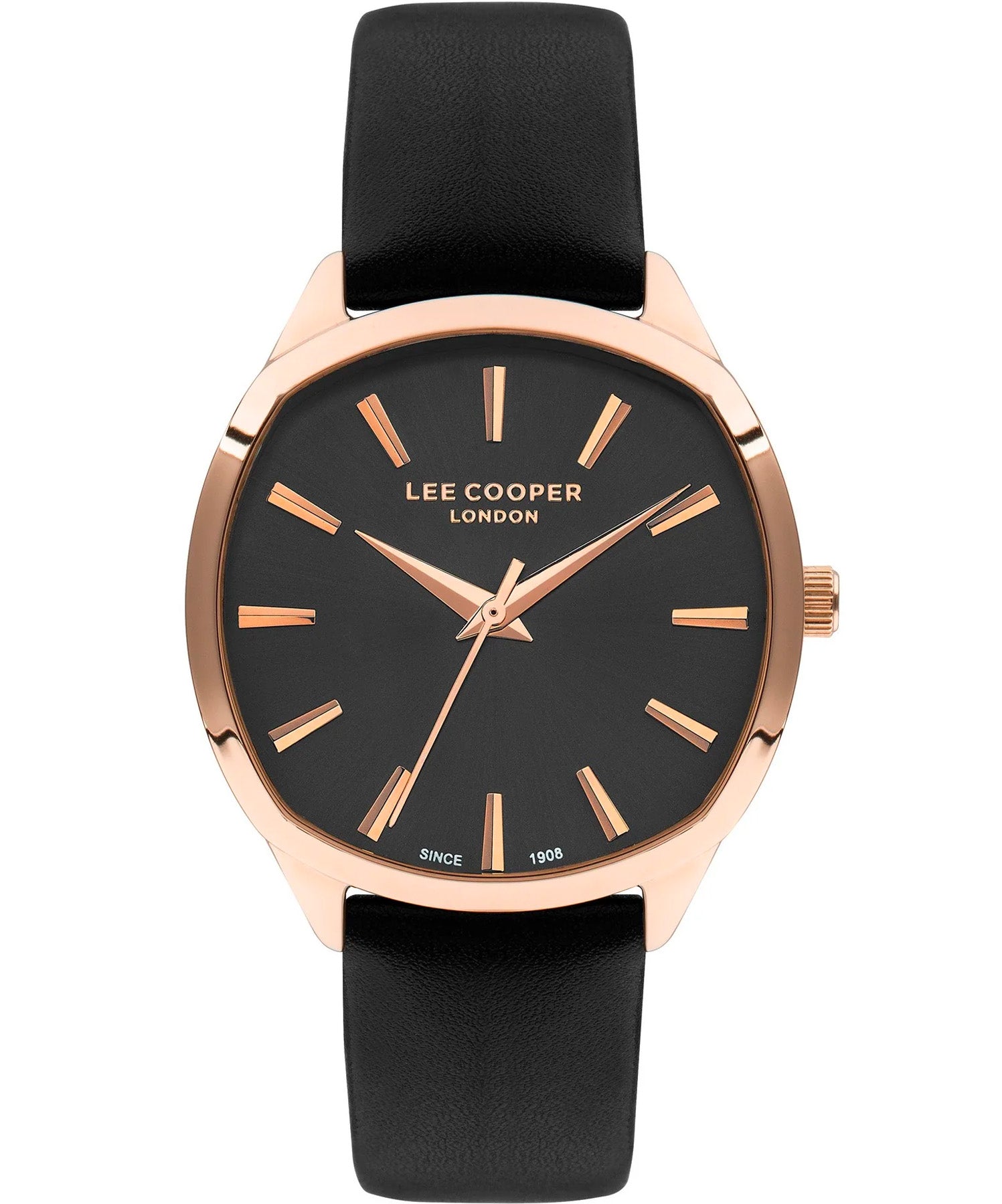 Lee Cooper Women's Watch Black Dial Black Leather Strap, LC07578.451