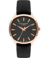 Lee Cooper Women's Watch Black Dial Black Leather Strap, LC07578.451