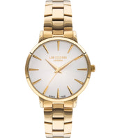 Lee Cooper Women's Watch Silver Dial Gold Metal Strap, LC07580.130