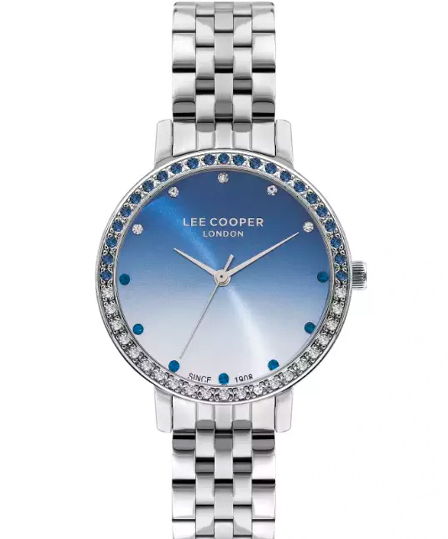 Lee Cooper Women's Watch Multicolor Dial Silver Metal Strap, LC07590.390