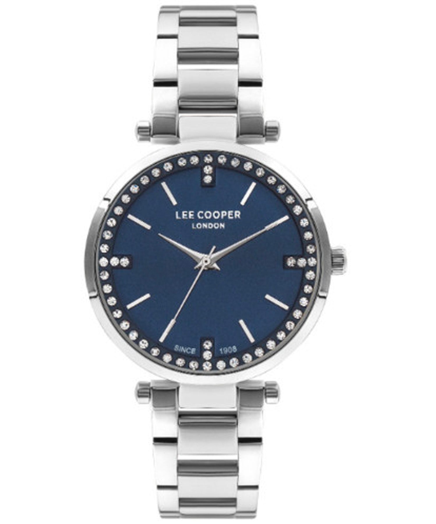 Lee Cooper Women's Watch Blue Dial Silver Metal Strap, LC07591.390