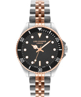 Lee Cooper Women's Watch Black Dial Two Toned Metal Strap, LC07593.560