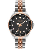 Lee Cooper Women's Watch Black Dial Two Toned Metal Strap, LC07593.560
