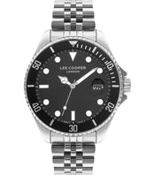 Lee Cooper Men's Watch Black Dial Silver Metal Strap, LC07594.350