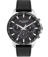 Lee Cooper Men's Watch Black Dial Black Leather Strap, LC07598.351