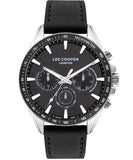 Lee Cooper Men's Watch Black Dial Black Leather Strap, LC07598.351