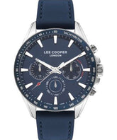 Lee Cooper Men's Watch Blue Dial Blue Leather Strap, LC07598.399