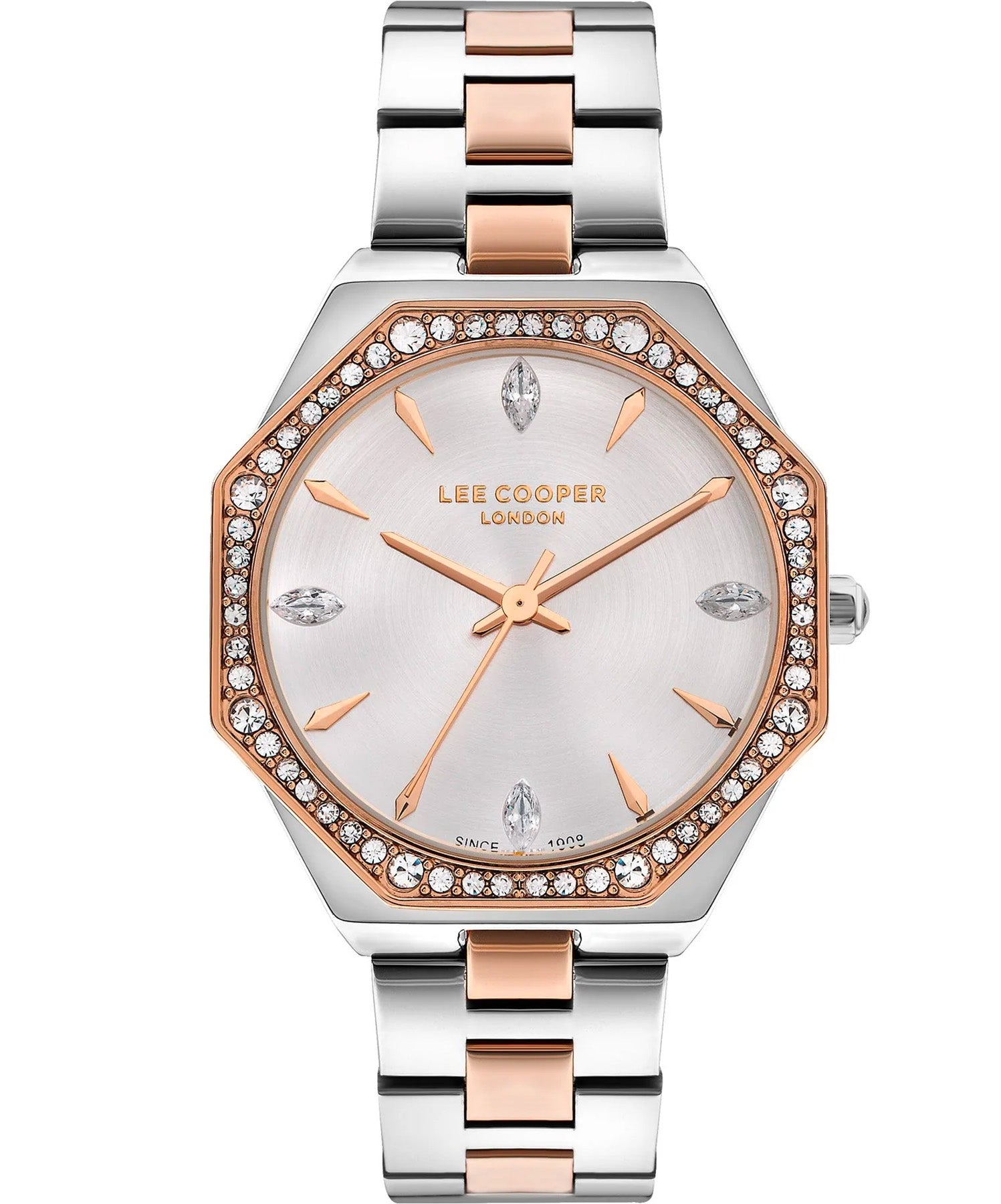 Lee Cooper Women's Watch Silver Dial Two Toned Metal Strap, LC07599.530