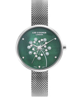 Lee Cooper Women's Watch Green Dial Silver Mesh Strap, LC07601.370