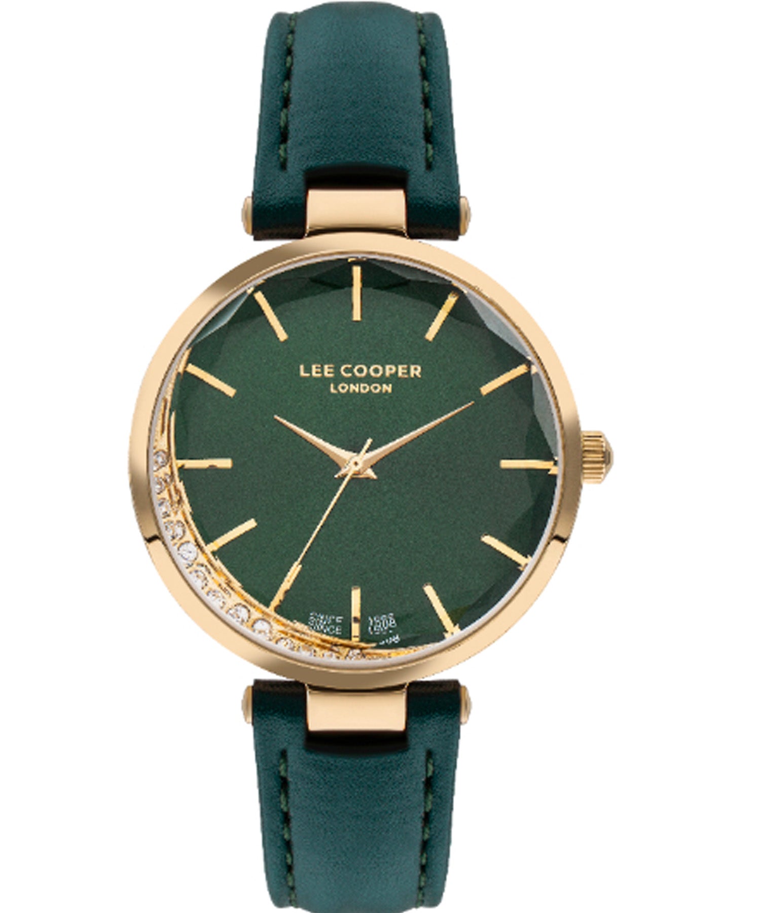 Lee Cooper  Women's Watch Green Dial Green Leather Strap, LC07602.377