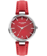 Lee Cooper Women's Watch Red Dial Red Leather Strap, LC07602.388