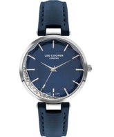 Lee Cooper Women's Watch Blue Dial Blue Leather Strap, LC07602.399