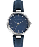 Lee Cooper Women's Watch Blue Dial Blue Leather Strap, LC07602.399