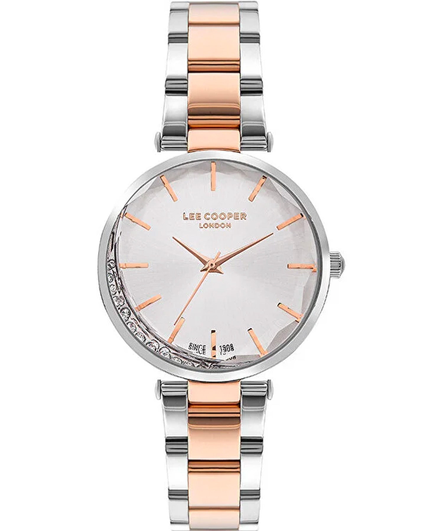 Lee Cooper Women's Watch Silver Dial Two Toned Metal Strap, LC07603.530