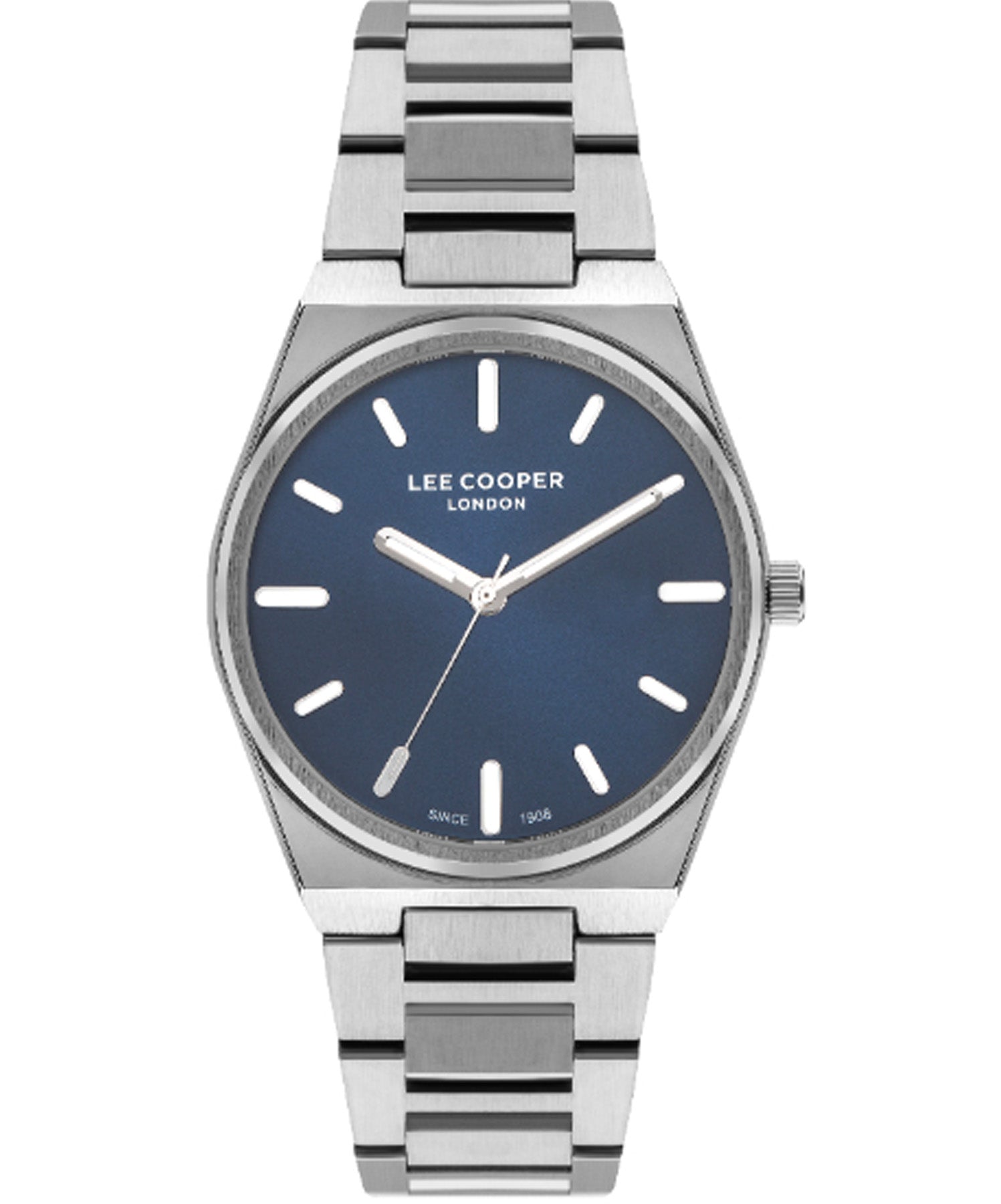 Lee Cooper Women's Watch Blue Dial Silver Metal Strap, LC07609.390