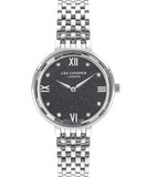 Lee Cooper Women's Watch Black Dial Silver Metal Strap, LC07610.350